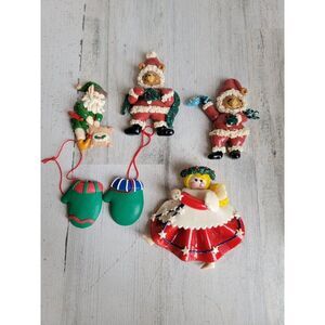Santa Claus bear Angel elf mittens ornament magnet Xmas Decor set